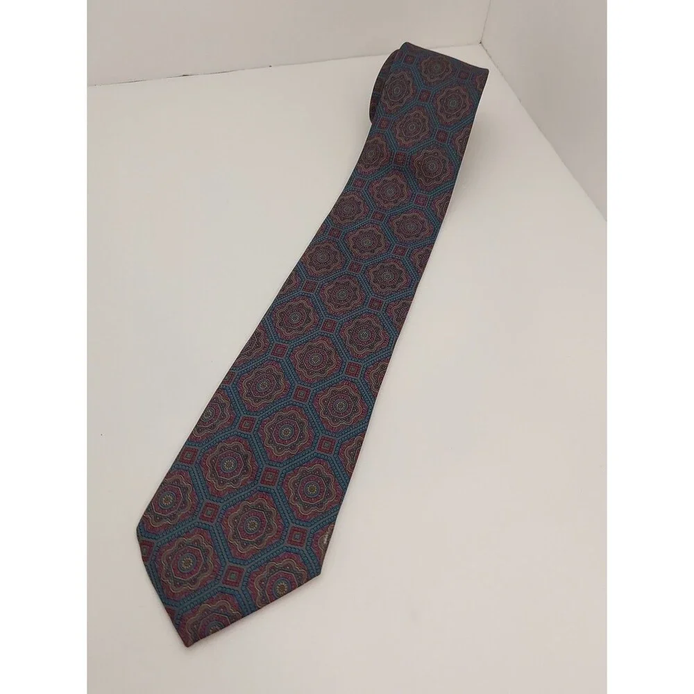 Envoy Men's Tie Flawed Blue Mosaic Pattern